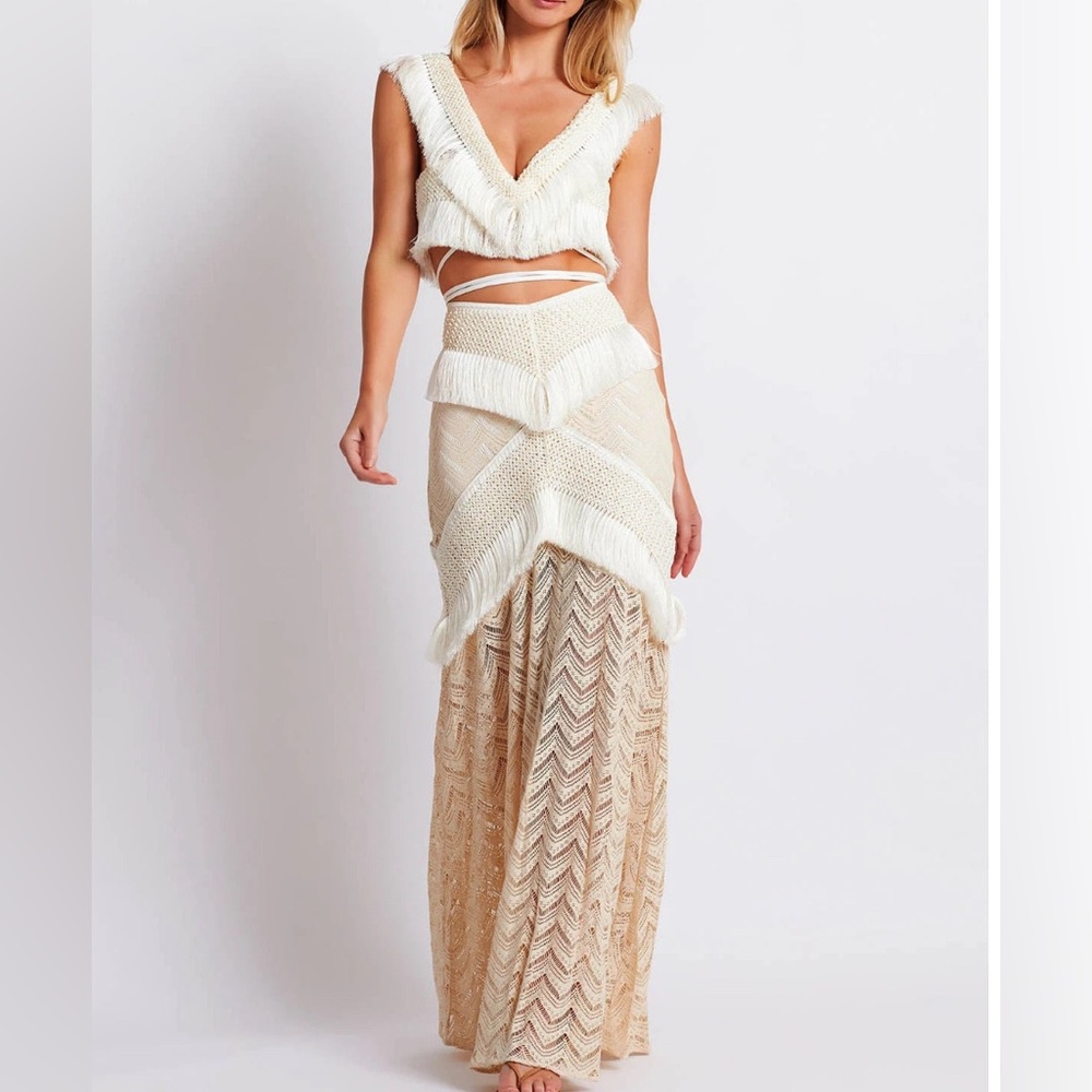 Boho chic two piece set in beige…perfect for a beach get away